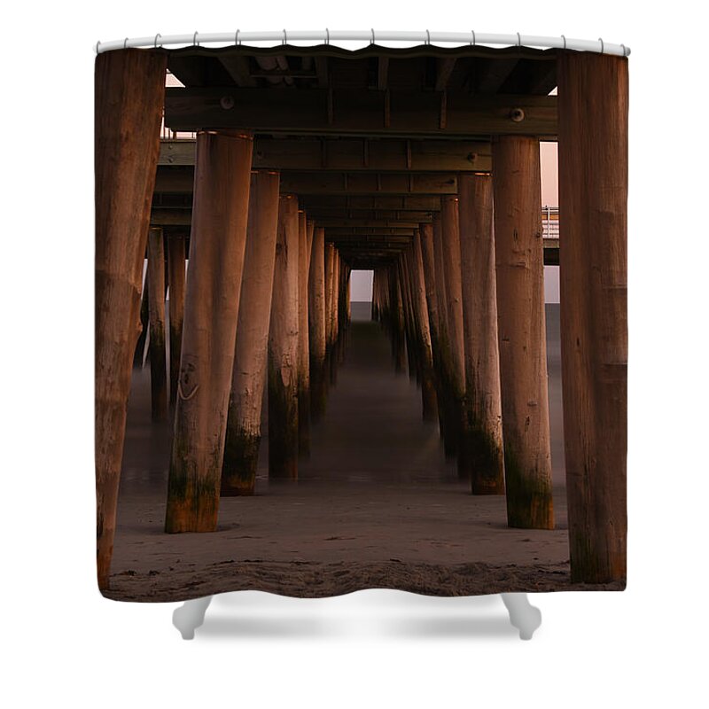 Pier Shower Curtain featuring the photograph Looking Into Infinity by Jennifer Ancker