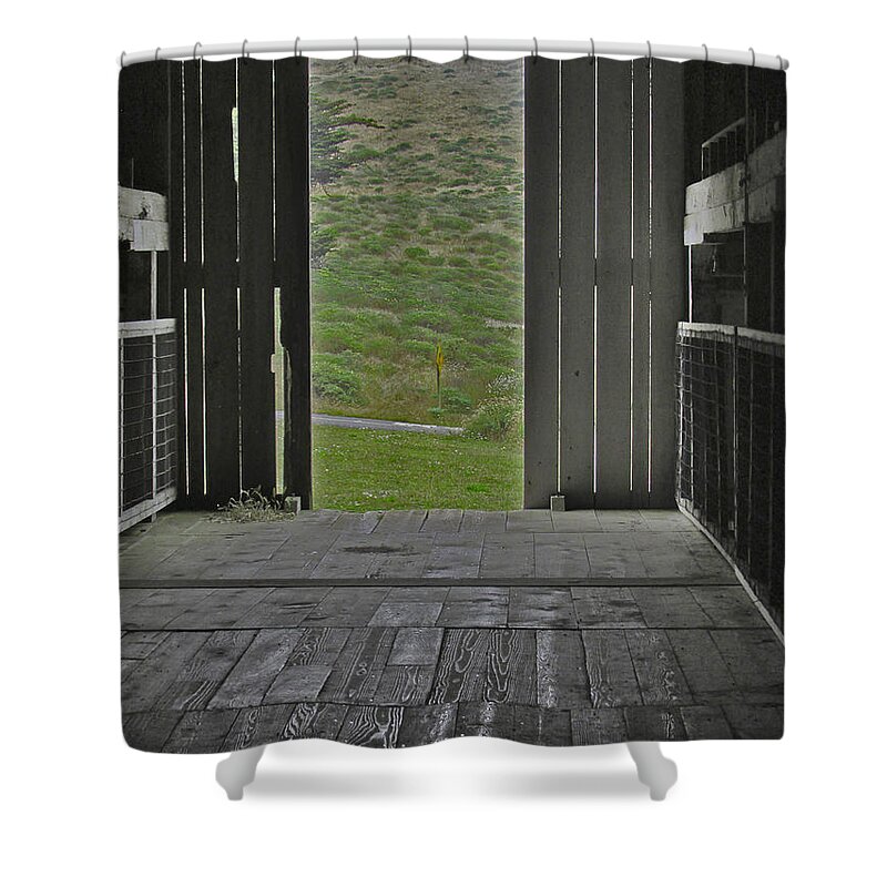 Barns Shower Curtain featuring the photograph Looking Out by Joyce Creswell