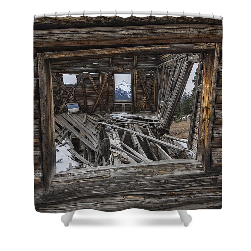 Ghost Town Shower Curtain featuring the photograph Looking Through Time by Denise Bush