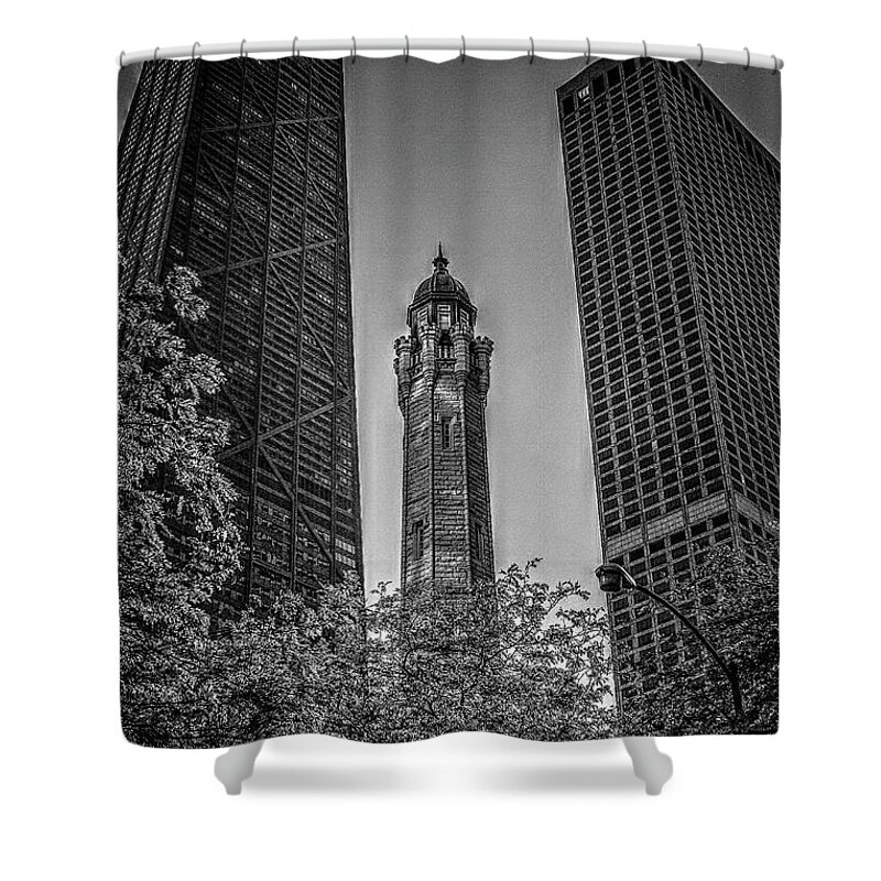 Illinois Shower Curtain featuring the photograph Looking Up in Chicago by Roger Passman