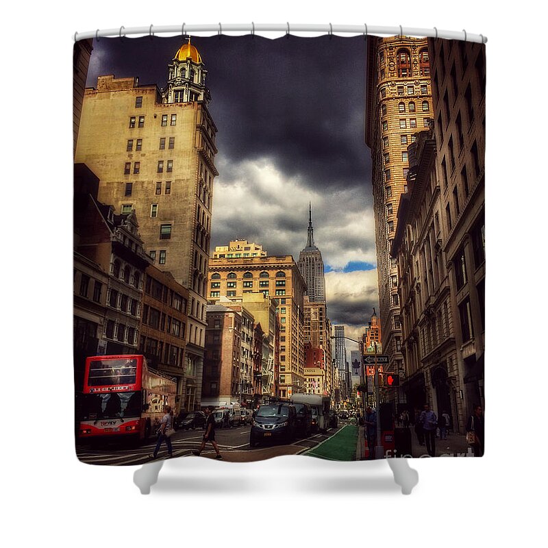 Looking Uptown Shower Curtain featuring the photograph Looking Uptown - with Empire State Building by Miriam Danar
