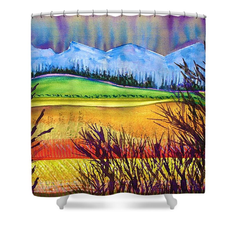  Shower Curtain featuring the painting Looking Westward by Polly Castor