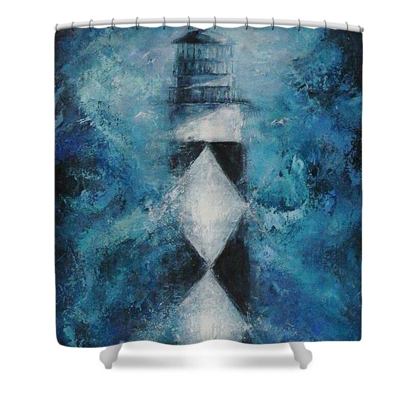 Cape Lookout Shower Curtain featuring the painting Lookout by Dan Campbell