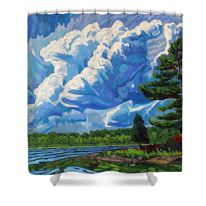 1743 Shower Curtain featuring the painting Looks Like Thunder by Phil Chadwick