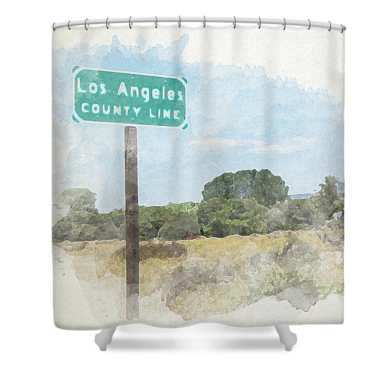 California Shower Curtain featuring the photograph Los Angeles County Line by Lenore Locken