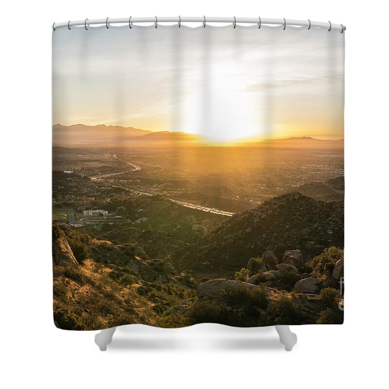 San Fernando Valley Shower Curtain featuring the photograph Los Angeles San Fernando Valley Morning View by Trekkerimages Photography