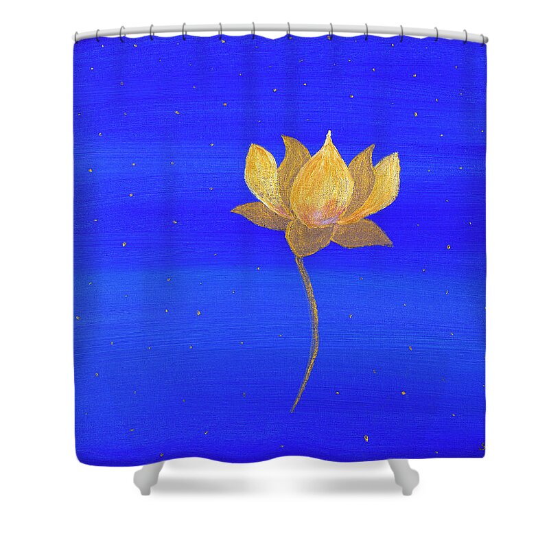 Lotus Shower Curtain featuring the painting Lotus 16 x 20 by Santana Star