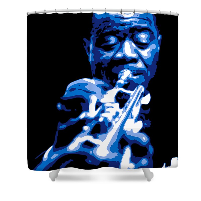 Louis Armstrong Shower Curtain featuring the digital art Louis Armstrong by DB Artist