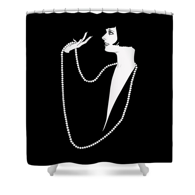 Louise Brooks Shower Curtain featuring the digital art Louise Brooks by Louise Brooks