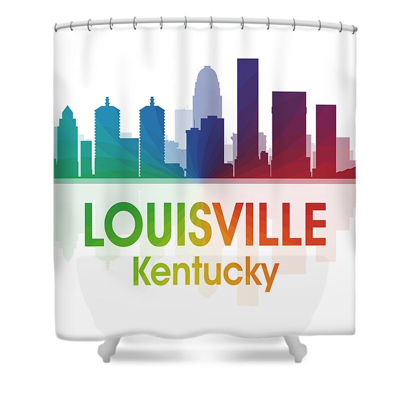 Louisville Shower Curtain featuring the mixed media Louisville KY by Angelina Tamez