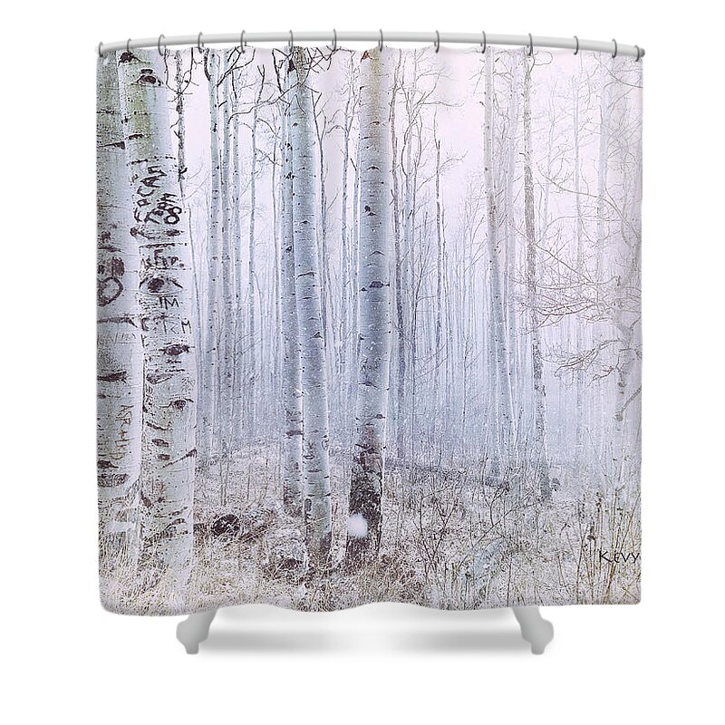 Landscape Shower Curtain featuring the photograph Love Amidst the Aspens by Kevyn Bashore
