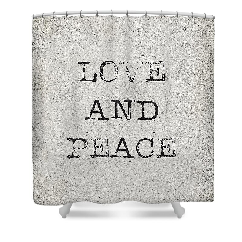 Love Shower Curtain featuring the digital art Love and Peace by Kathleen Wong