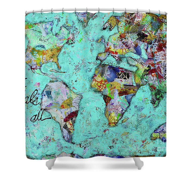 World Shower Curtain featuring the painting Love Heals All by Kirsten Koza Reed