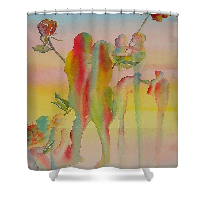 Love Shower Curtain featuring the painting Love is Eternal by Debbie Lewis