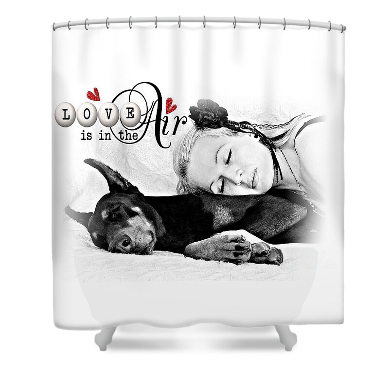 Love Shower Curtain featuring the digital art Love is in the Air by Kathy Tarochione