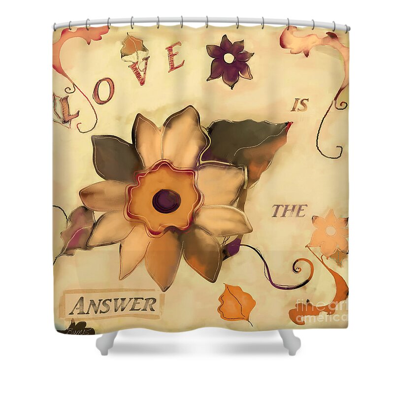 Love Shower Curtain featuring the painting Love Is The Answer by Carrie Joy Byrnes