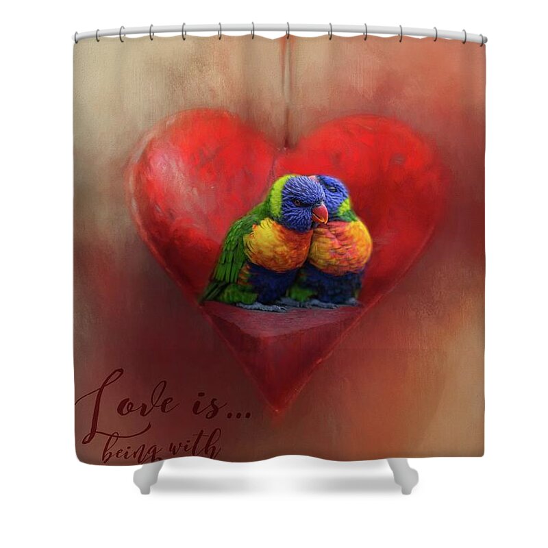 Rainbow Lorries Shower Curtain featuring the photograph Love Is...Being With You by Eva Lechner