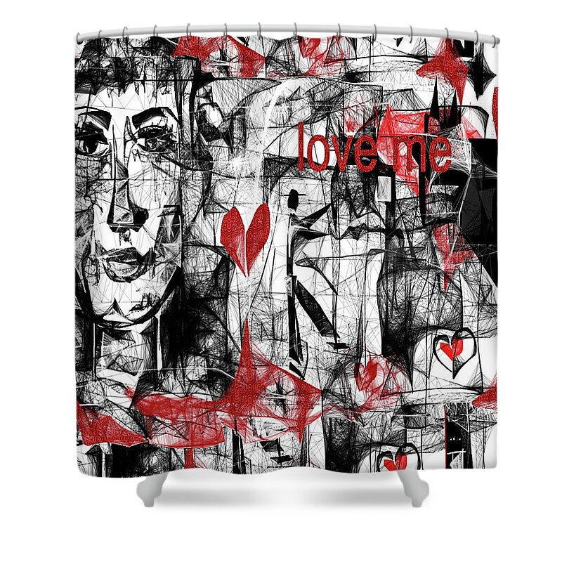 Love Shower Curtain featuring the digital art Love me by Sladjana Lazarevic