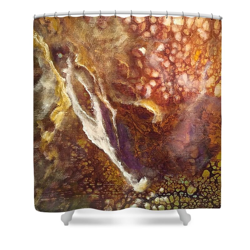 Abstract Shower Curtain featuring the painting Love by Soraya Silvestri