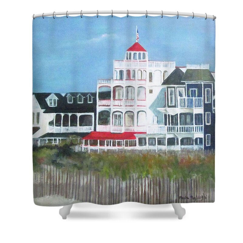 Cape May Shower Curtain featuring the painting Lovely Cape May by Paula Pagliughi