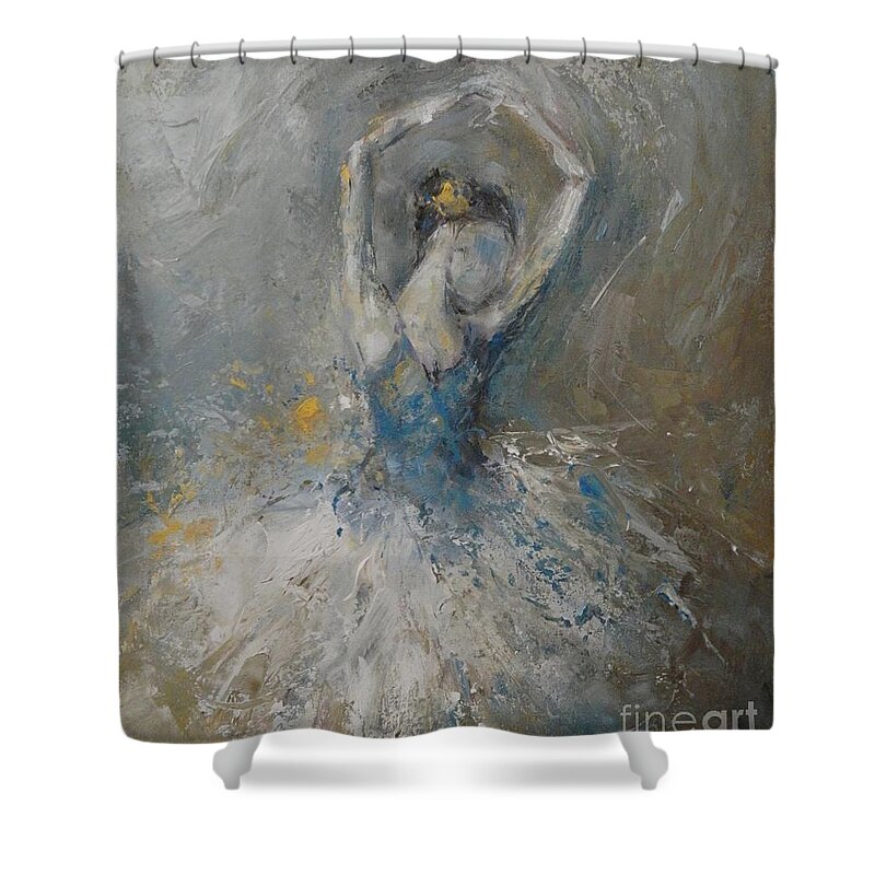 Ballerina Shower Curtain featuring the painting Lovely Lucy by Dan Campbell