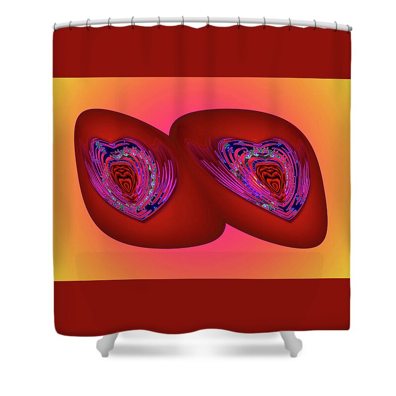 Lovers Healing Stones Shower Curtain featuring the digital art Lovers Healing Stones by Mike Breau