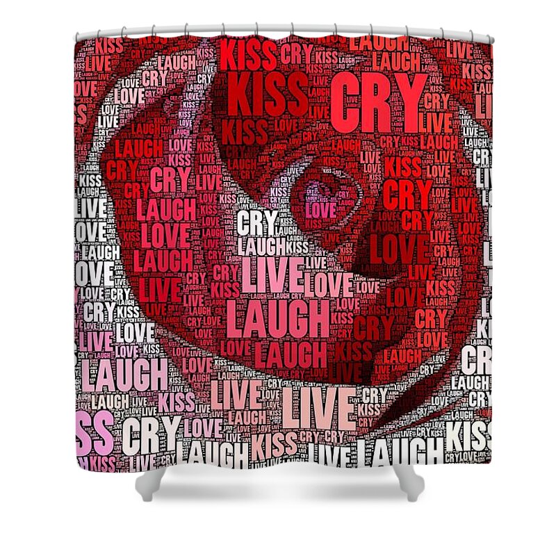 Kiss Shower Curtain featuring the digital art Lovers Rule by Jonas Luis