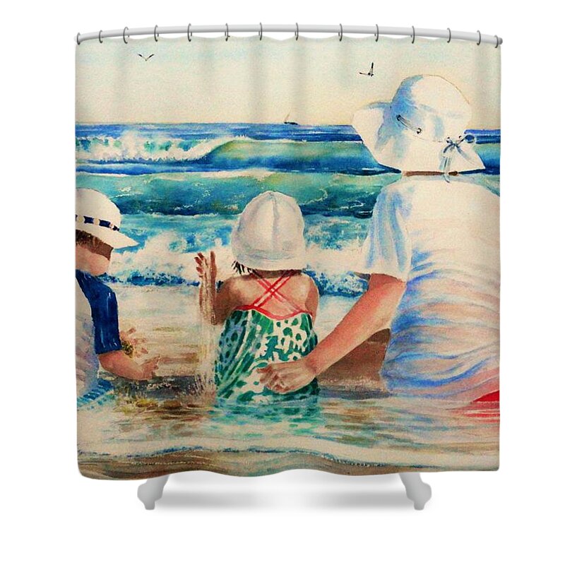 Beach Shower Curtain featuring the painting Low Tide by Tom Harris