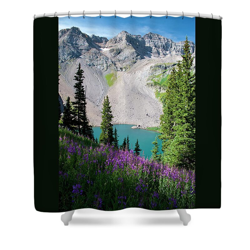 Lower Blue Lake Shower Curtain featuring the photograph Lower Blue Lake Summer Portrait by Cascade Colors