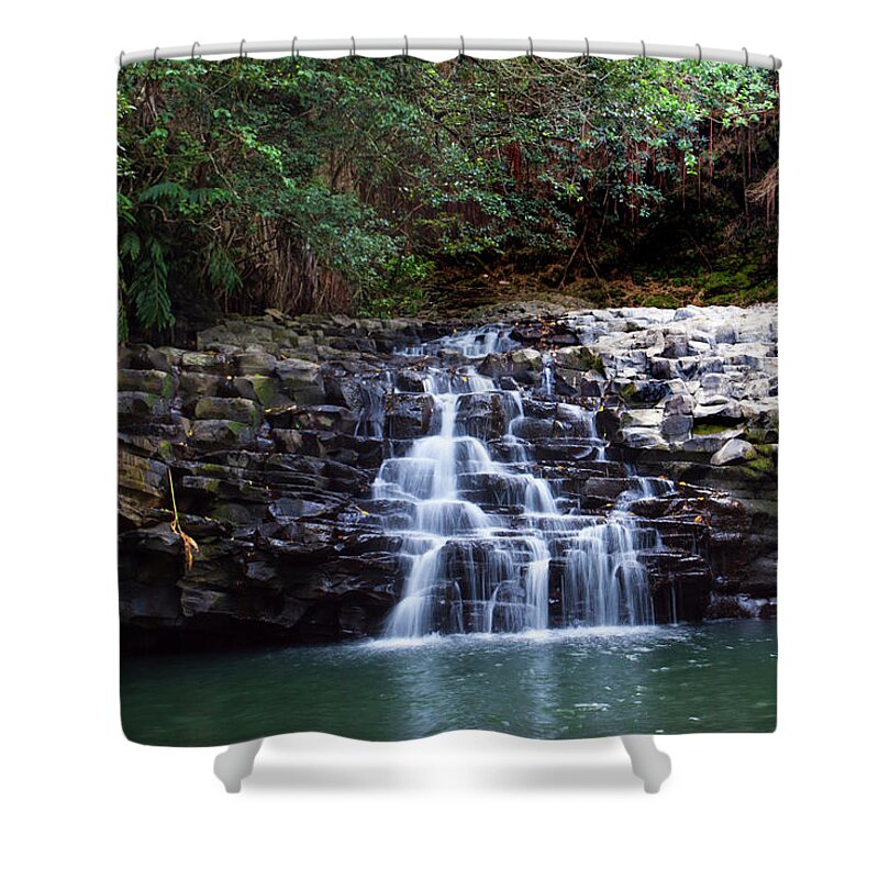 Lower Dual Falls Shower Curtain featuring the photograph Lower Dual Falls by Anthony Jones