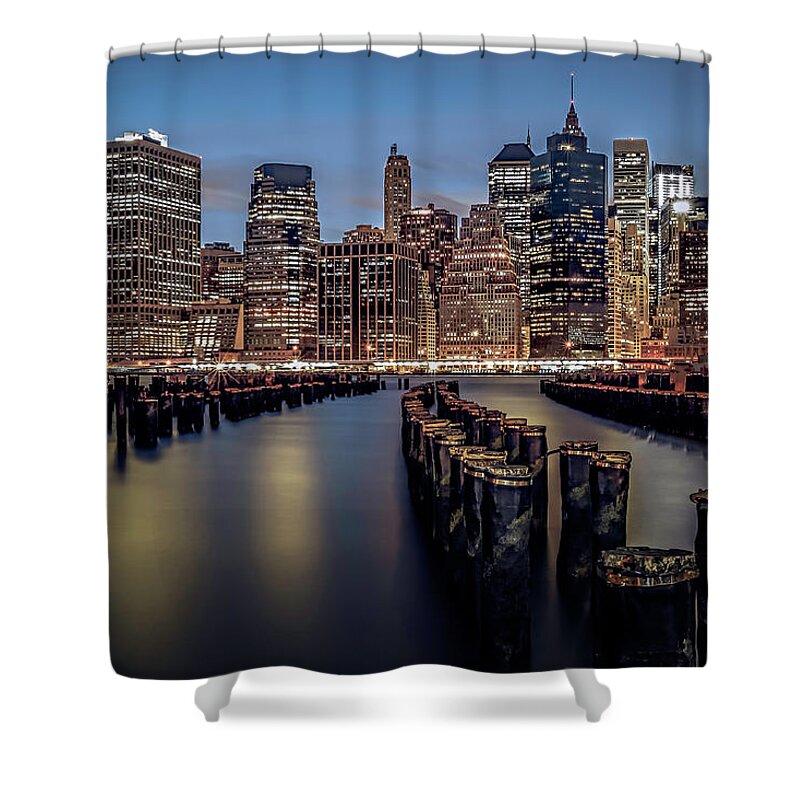 America Shower Curtain featuring the photograph Lower Manhattan skyline by Eduard Moldoveanu