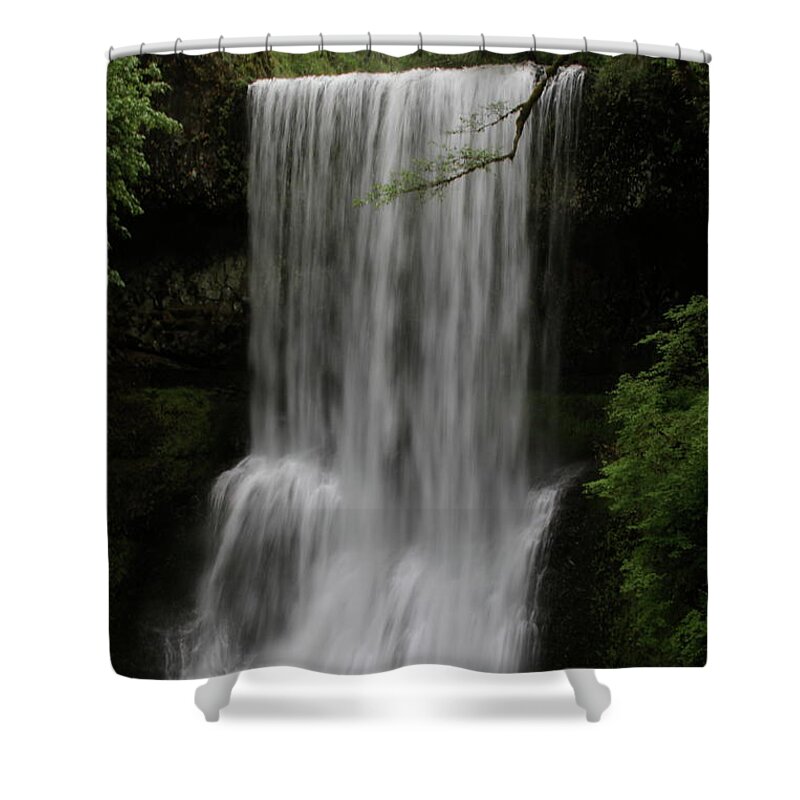 This Is Lower South Falls Located At Silver Falls State Park. The Park Is Located East Of Salem Shower Curtain featuring the photograph Lower South Falls by Laddie Halupa