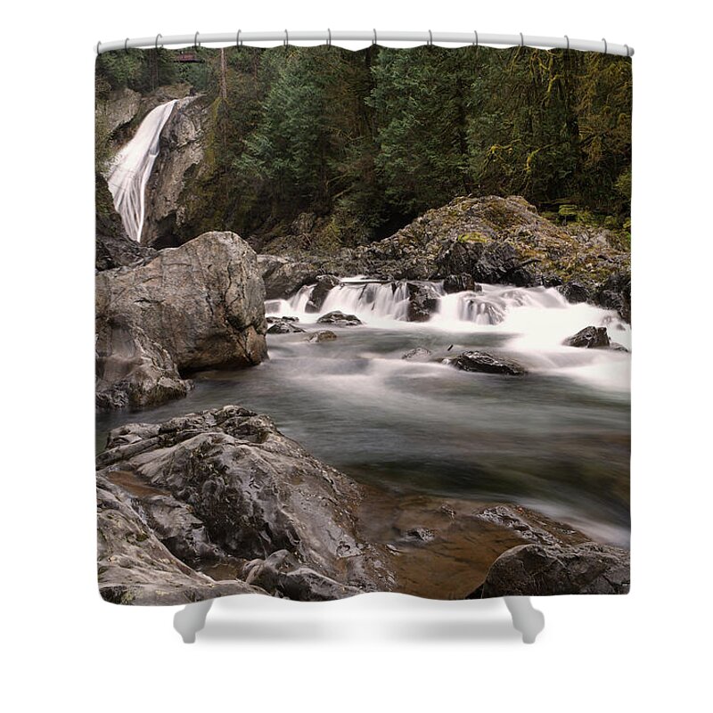 Waterfall Shower Curtain featuring the photograph Lower Twin Falls by Jeff Swan