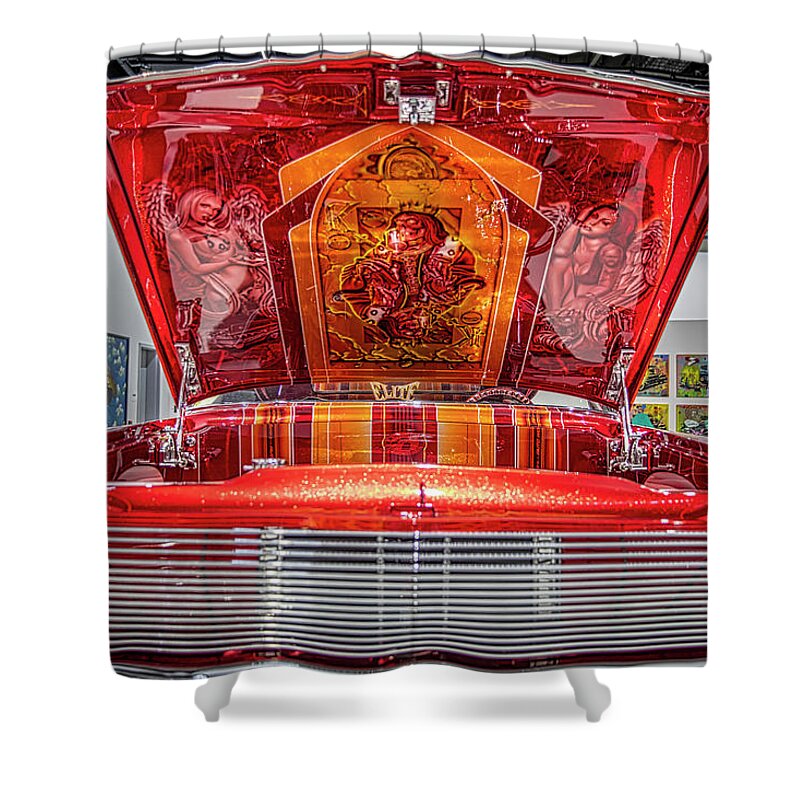 Car Shower Curtain featuring the photograph Lowrider - 1963 Chevy Impala by Gene Parks