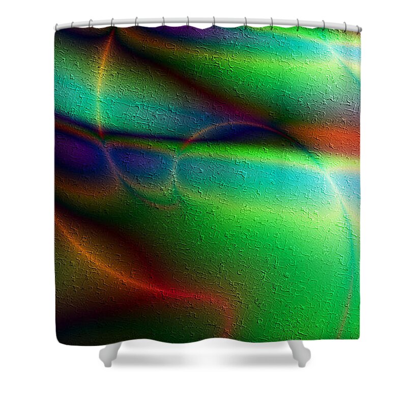 Colorful Shower Curtain featuring the digital art Luces Coloridas by Kiki Art