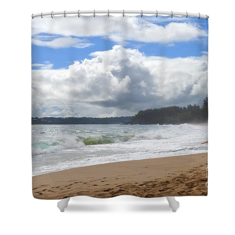 Lumahai Beach Shower Curtain featuring the photograph Lumahai Beach Kauai Hawaii by Mary Deal
