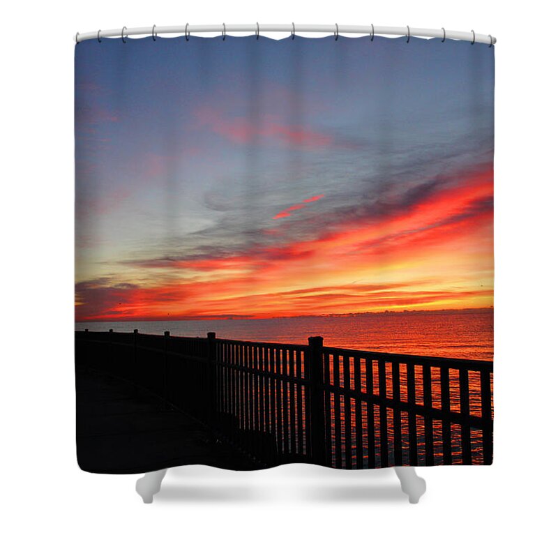 Lake Shower Curtain featuring the photograph Luna Pier by Michael Rucker