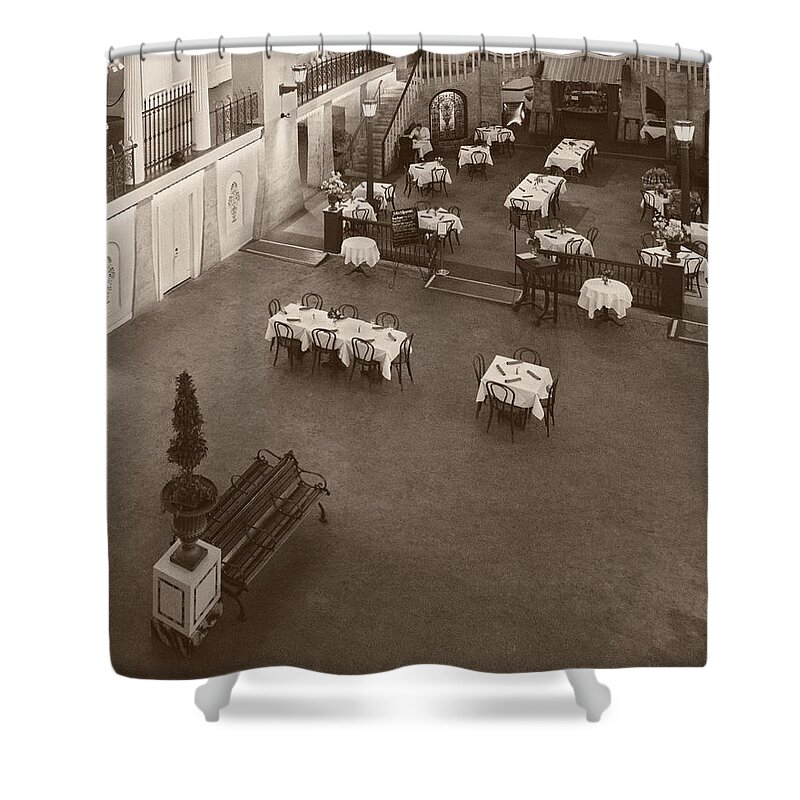 Lightner Shower Curtain featuring the photograph Luncheon at the Lightner - St. Augustine, Florida - Vintage by Mitch Spence
