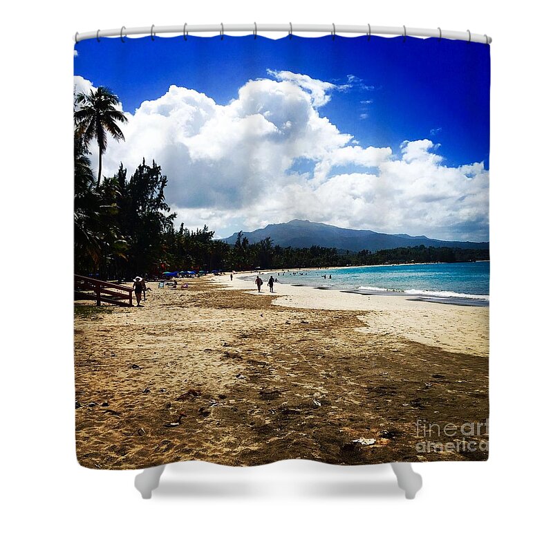 Luquillo Shower Curtain featuring the photograph Luquillo Beach, Puerto Rico by Alice Terrill