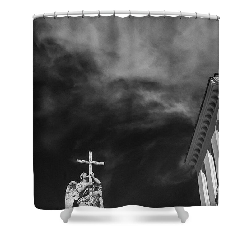 Russian Artists New Wave Shower Curtain featuring the photograph Lutheran Church of Peter amd Paul in St. Petersburg by Dmitry Soloviev