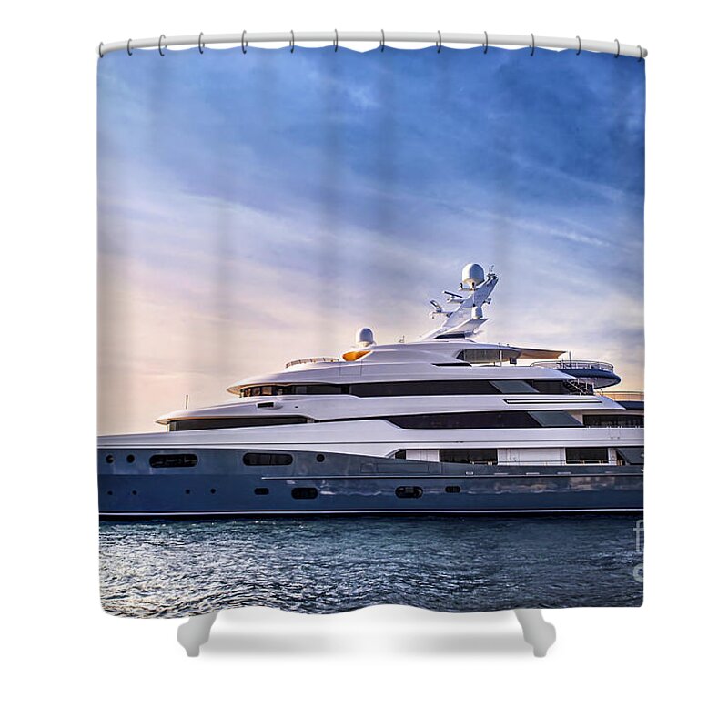 Yacht Shower Curtain featuring the photograph Luxury yacht 2 by Elena Elisseeva