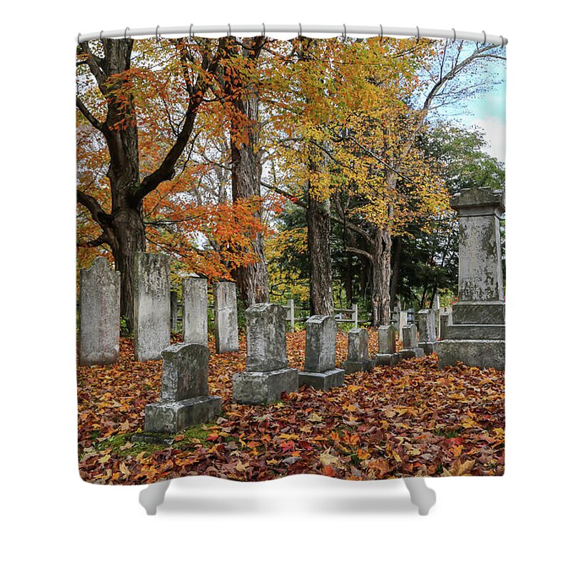 Fall Shower Curtain featuring the photograph Lyme Cemetery in Fall by Kevin Craft