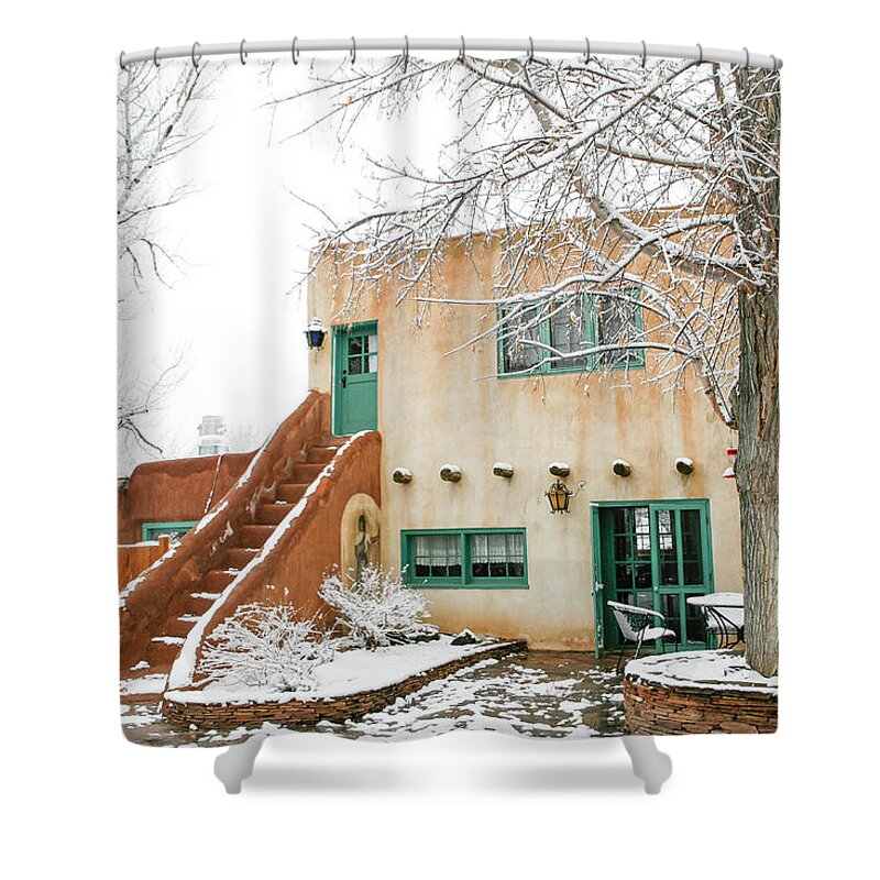 Mabel Luhan Dodge Shower Curtain featuring the photograph Mabel Dodge House 2 by Marilyn Hunt