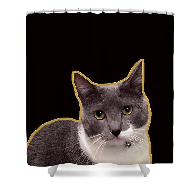 Shower Curtain featuring the mixed media Mac Attack 2-Custom Order by Linda Woods