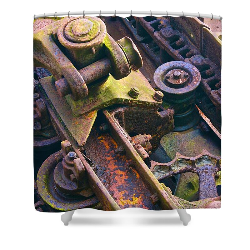  Shower Curtain featuring the photograph Machinery Detail by Polly Castor