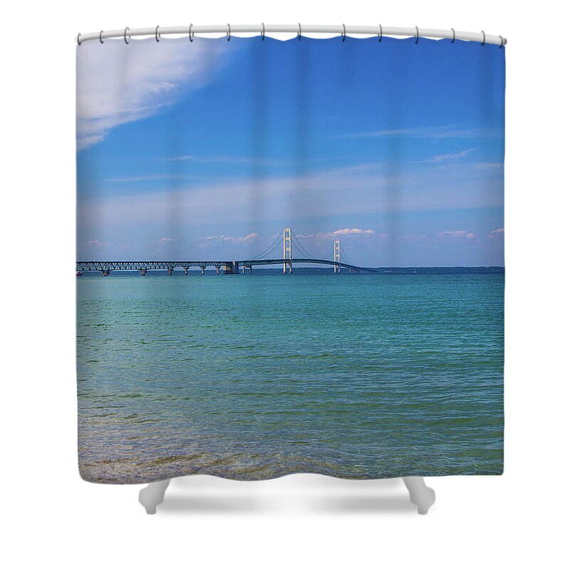 Mackinac Bridge Shower Curtain featuring the photograph Mackinac Bridge 2219 by Jana Rosenkranz