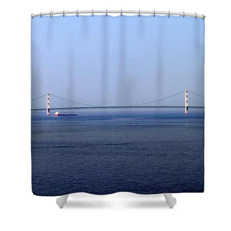 Mackinac Shower Curtain featuring the photograph Mackinac Bridge by Farol Tomson
