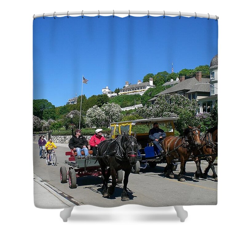 Mackinac Island Shower Curtain featuring the photograph Mackinac Island at Lilac Time by Keith Stokes