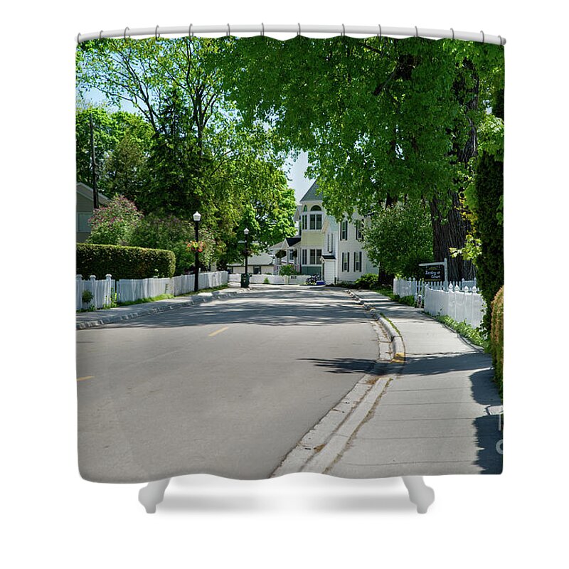 Michigan Shower Curtain featuring the photograph Mackinac Island Street by Ed Taylor
