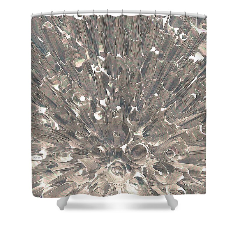 Macro Shower Curtain featuring the digital art Macro Fractal Abstract by Phil Perkins